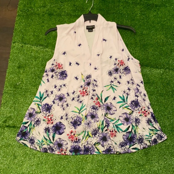Liz Claiborne Sleeveless Floral Shirt - Picture 1 of 3
